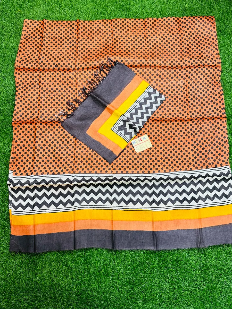 Premium Pure Handloom Tussar Silk Material (Top & Dupatta Only)